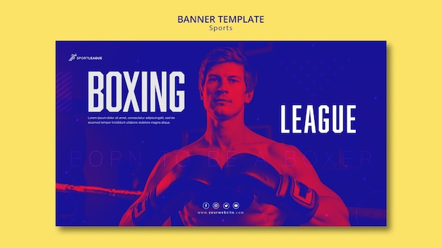 Boxing League Banner Template – Free Download