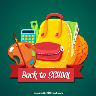 Back to School Background with Flat Design – Free Download