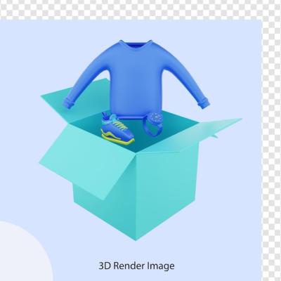 3D Rendering eCommerce Package Unboxing – Free to Download