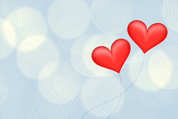 Blurred Background Featuring Two Red Balloon Hearts – Free Download