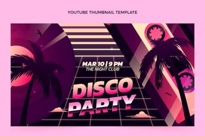 Gradient Retro Disco Party YouTube Thumbnail – Free Download