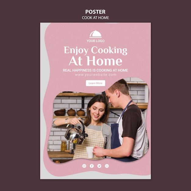 Cooking at Home Poster Template – Free Download