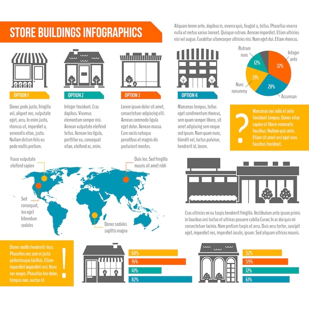 Infographic Template Featuring Shops – Free Download