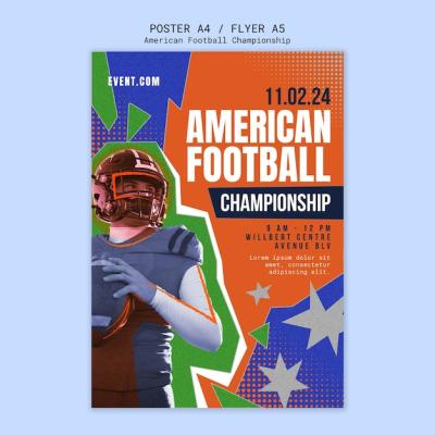 American Football Championship Template Design – Free Download