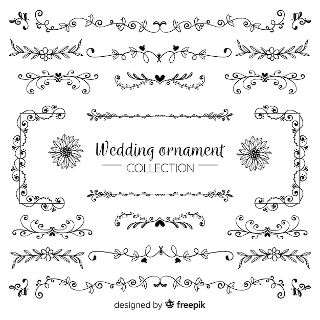 Hand Drawn Wedding Ornament Collection – Free Stock Photos for Download