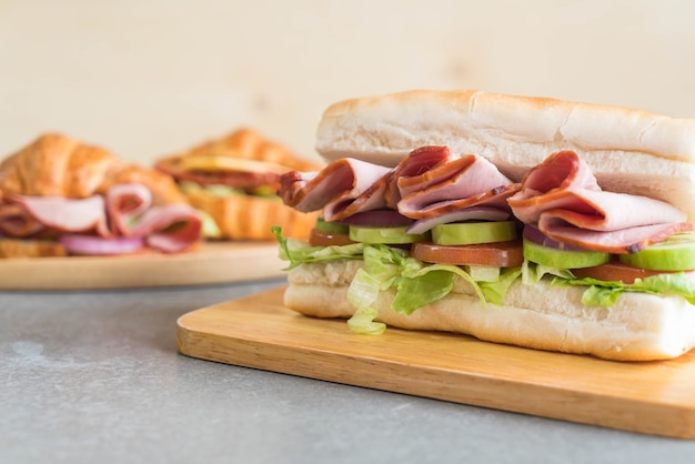 Ham and Salad Submarine Sandwich – Download Free Stock Photo