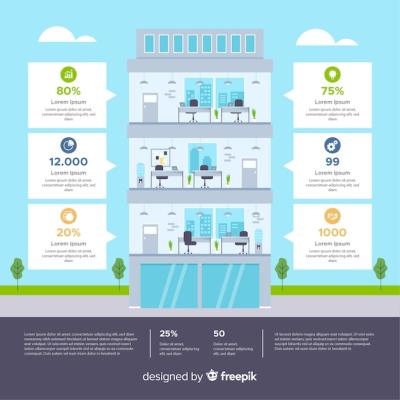 Modern Office Building Infographic Style – Free Download