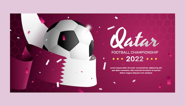 Gradient Football Championship Horizontal Banner Template – Free Download