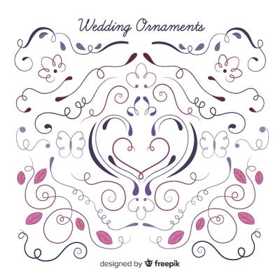 Hand Drawn Wedding Ornaments Collection – Free Download