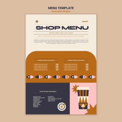 Geometric Shapes Menu Template – Free Download