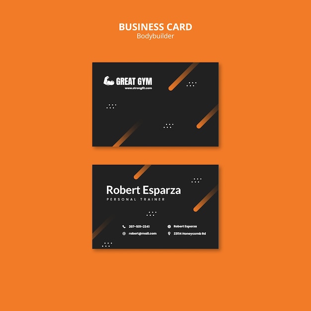 Body Building Training Business Card Template – Free Download