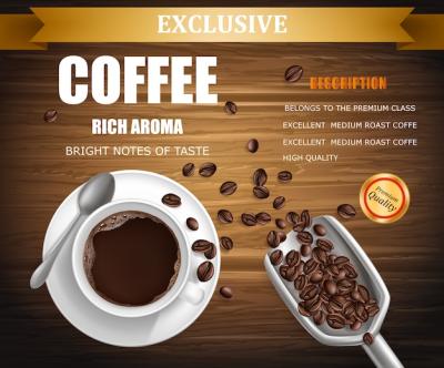 Poster Featuring a Cup of Coffee and Package Design – Download Free Stock Photo