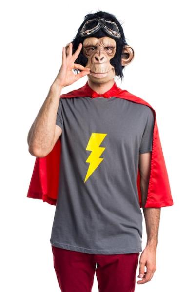 Superhero Monkey Man Silencing Gesture – Free to Download