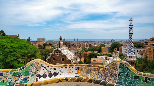 Stunning Panoramic View of Barcelona’s Rooftops from Parc GÃ¼ell – Free Download