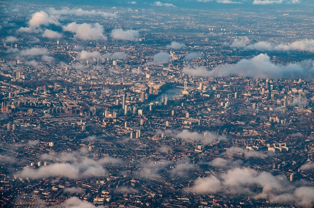 Aerial View of Central London Through the Clouds – Free Download