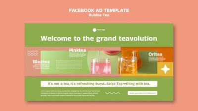 Bubble Tea Template in Flat Design – Free Download