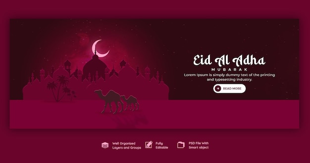 Eid al Adha Mubarak Facebook Cover Template – Free Download