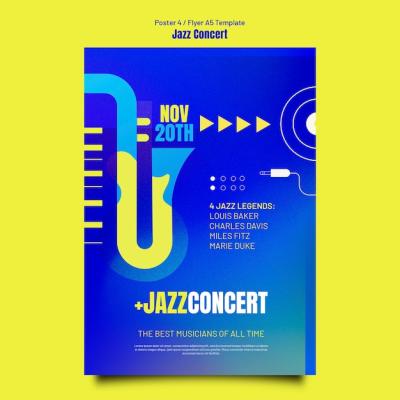 Gradient Jazz Concert Poster Template – Free Download