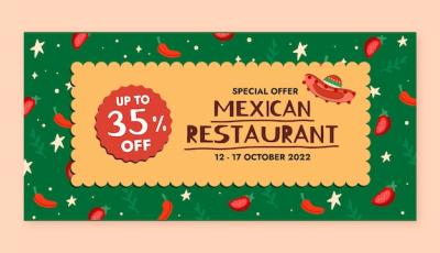 Hand Drawn Mexican Restaurant Sale Banner Template – Download Free Stock Photo