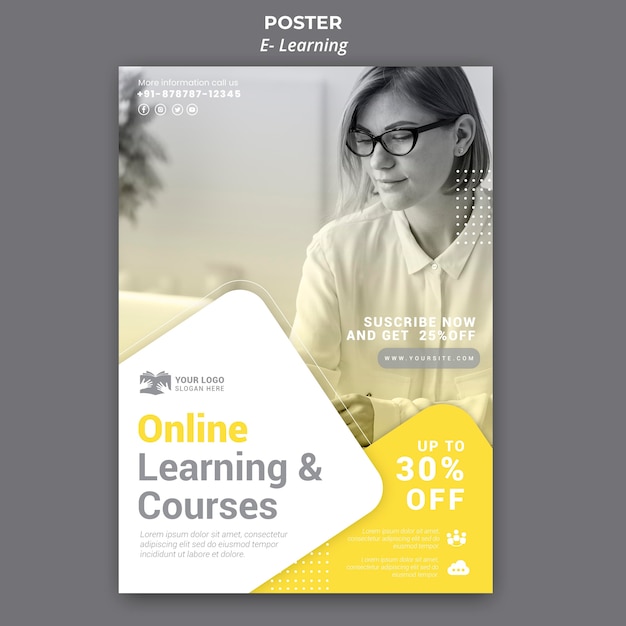 E-Learning Poster Template – Download Free Stock Photo