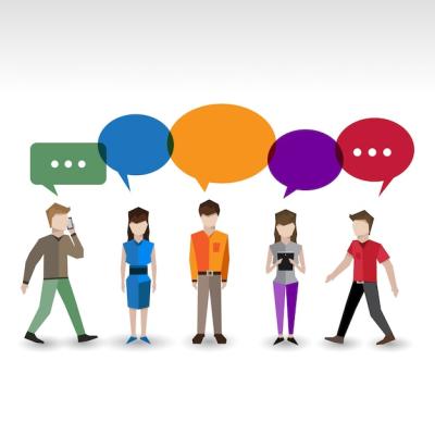 Character Collection Featuring Colorful Speech Bubbles – Free Download