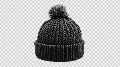 Gray Knit Beanie with Pom – Download Free Stock Photo