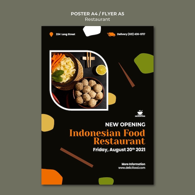 Indonesian Food Flyer Template – Free Download