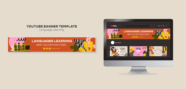 Colorful Language Learning YouTube Template – Free Download