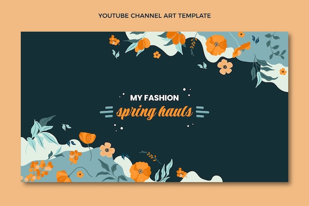 Flat Spring YouTube Channel Art – Free Download