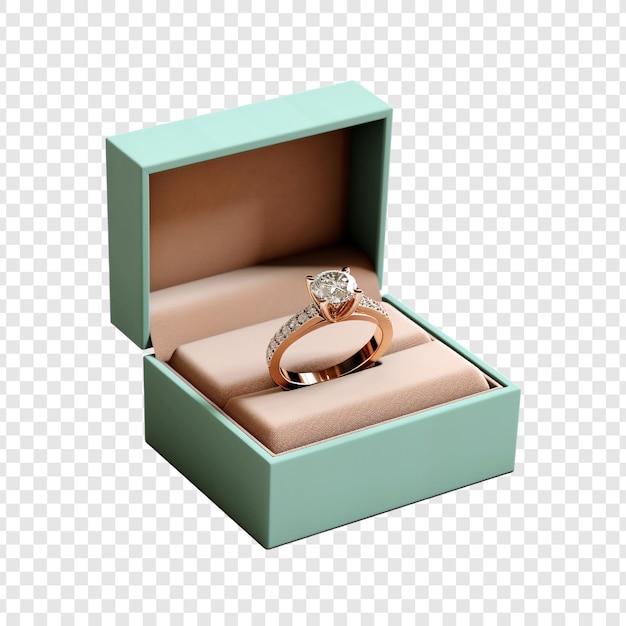 A Wedding Ring in a Box Isolated on Transparent Background – Free Download