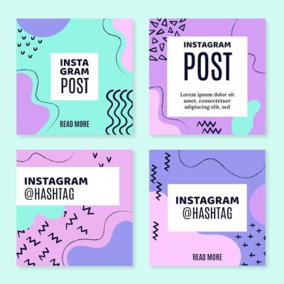 Hand Drawn Instagram Posts Collection – Free Download