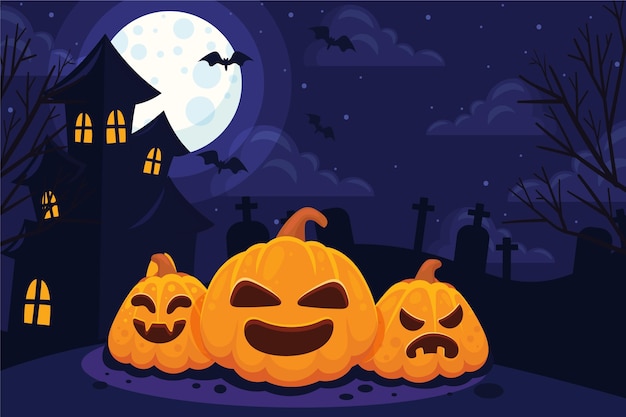 Flat Design Halloween Background – Free to Download