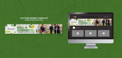 Horizontal YouTube Banner Template for World Environment Day Celebration – Download Free Stock Photo