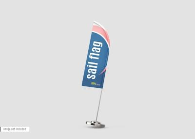 Vertical Sail Flag Mockup – Free Download