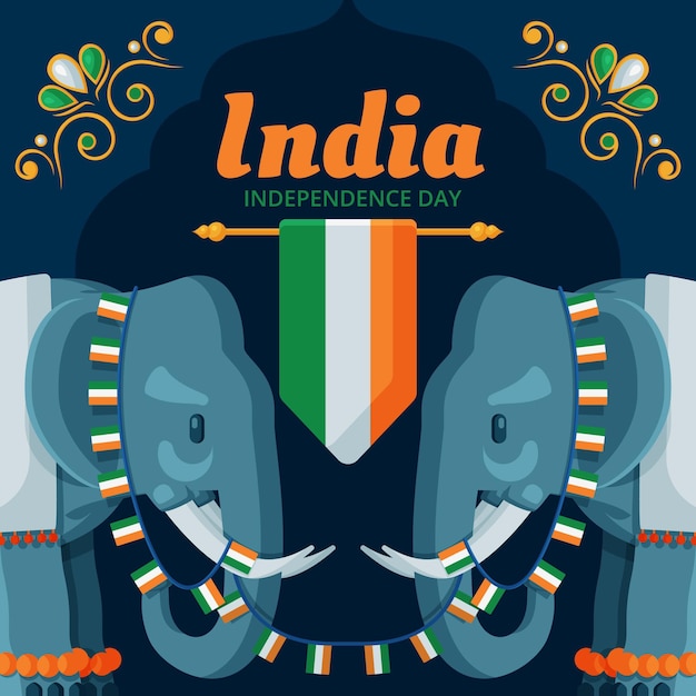 Flat Indian Independence Day Illustration – Free Download