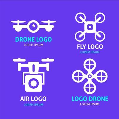 Collection of Flat Design Drone Logos | Free Download