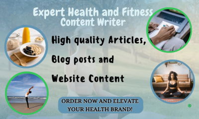 I Will Write SEO Optimized Health and Fitness Articles, Workout Plans, and Nutrition Guides