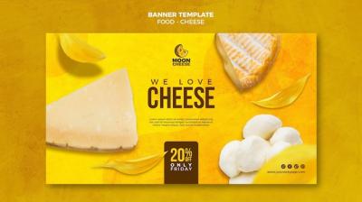 Delicious Cheese Horizontal Banner Template – Free Download