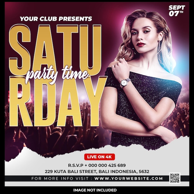 Saturday Night Party Social Media Instagram Template – Free to Download