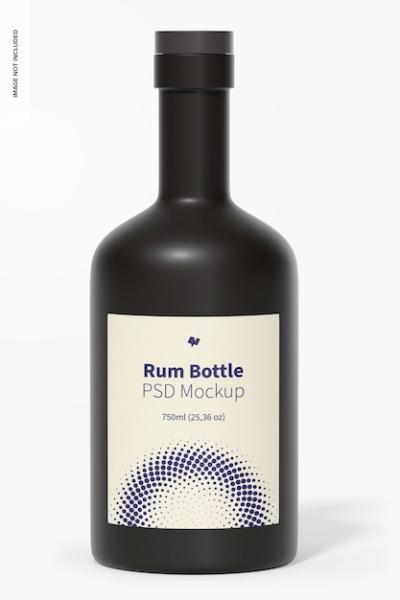 Rum Bottle Mockup – Free Stock Photo for Download