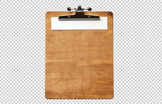 Brown Wood Paper Clipboard Isolated on Background – Free Download