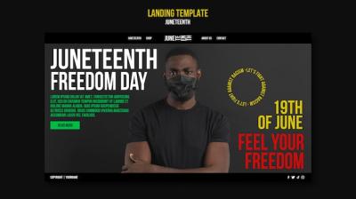 Flat Design Juneteenth Landing Page Template – Free Stock Photo, Download for Free