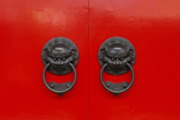 Old Chinese Styled Metallic Doorknobs with Lion Guardians – Free Download