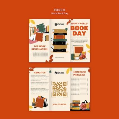 World Book Day Celebration Trifold Banner – Free Download