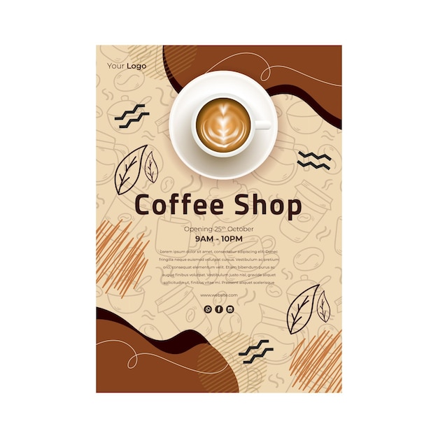 Coffee Shop Flyer Vertical Design – Free Download