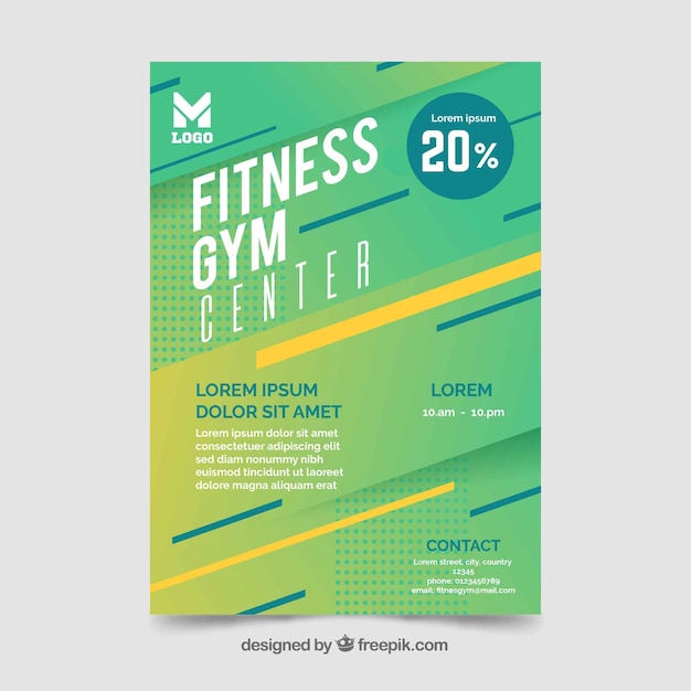 Modern Gym Flyer Template with Abstract Design – Free Download