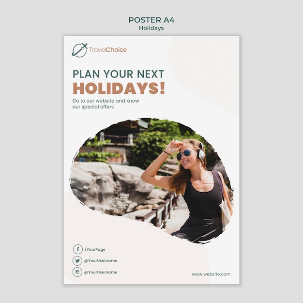 Holidays Poster Template with Photo – Free Download