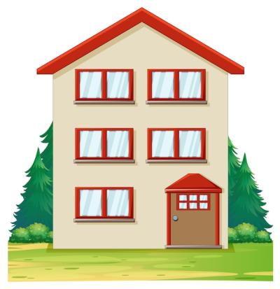 Red Roof House Vector Template – Free Download