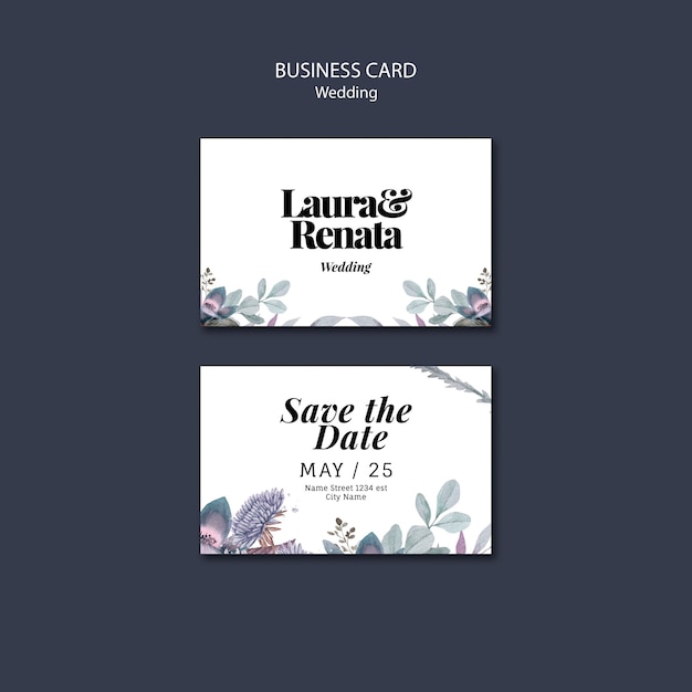 Wedding Event Business Card Template – Free Download