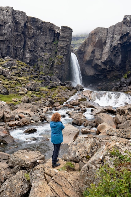 Female Photographing Breidafjordur Bay in Iceland – Free Download